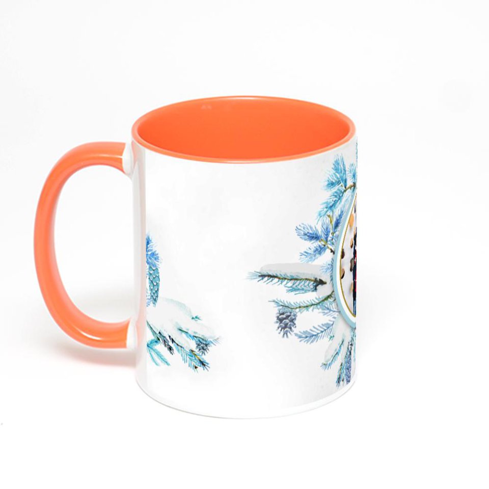 Оранжевая кружка с фотопечатью