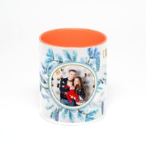 Оранжевая кружка с фотопечатью