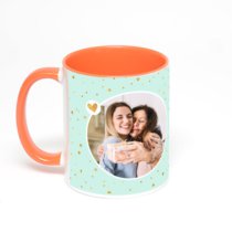 Оранжевая кружка с фотопечатью