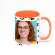 Оранжевая кружка с фотопечатью