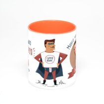 Оранжевая кружка с фотопечатью