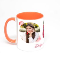 Оранжевая кружка с фотопечатью