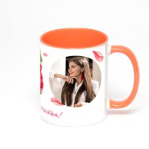 Оранжевая кружка с фотопечатью