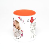 Оранжевая кружка с фотопечатью