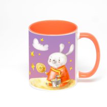 Оранжевая кружка с фотопечатью