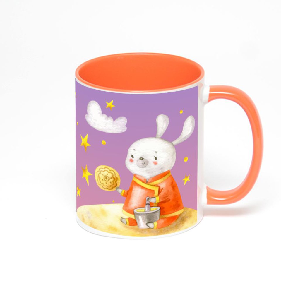 Оранжевая кружка с фотопечатью