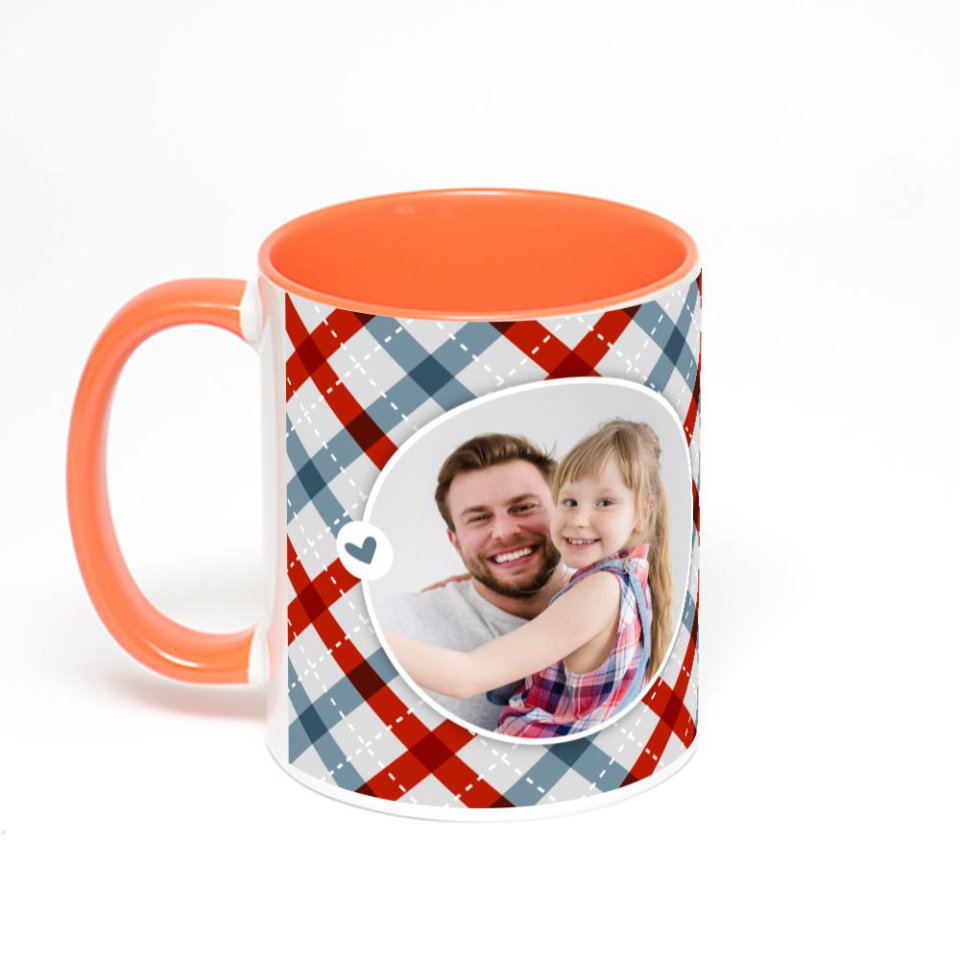 Оранжевая кружка с фотопечатью