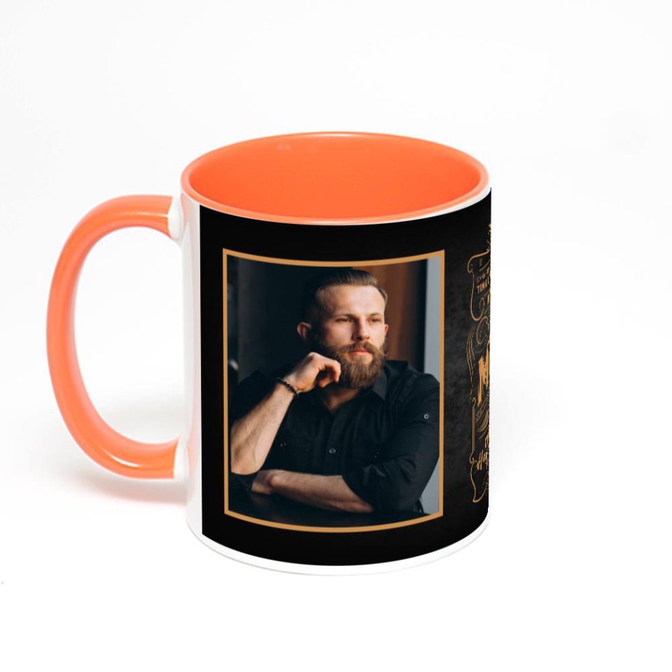 Оранжевая кружка с фотопечатью