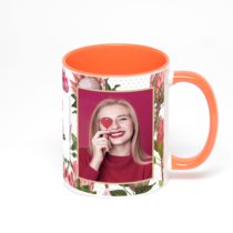 Оранжевая кружка с фотопечатью
