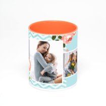 Оранжевая кружка с фотопечатью
