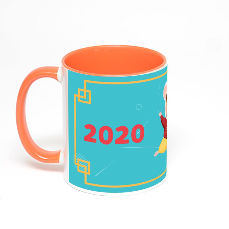 Оранжевая кружка с фотопечатью