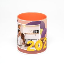 Оранжевая кружка с фотопечатью