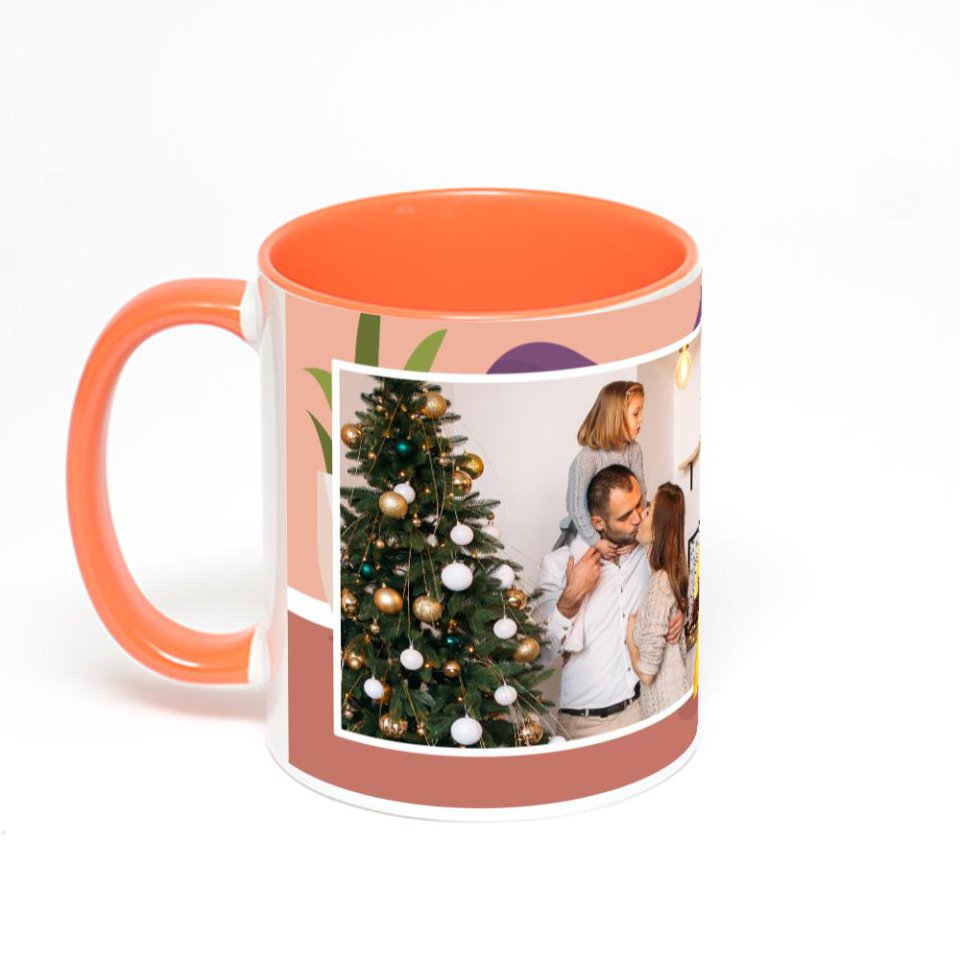Оранжевая кружка с фотопечатью