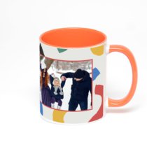 Оранжевая кружка с фотопечатью