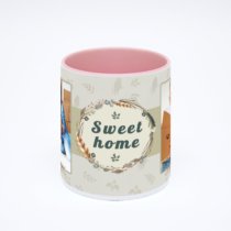 Розовая кружка с фотопечатью