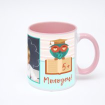 Розовая кружка с фотопечатью