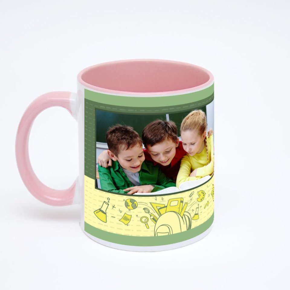 Розовая кружка с фотопечатью