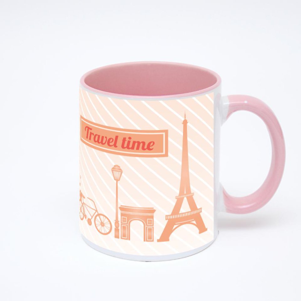 Розовая кружка с фотопечатью