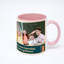 Розовая кружка с фотопечатью