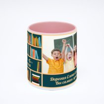 Розовая кружка с фотопечатью
