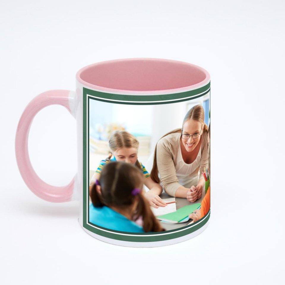Розовая кружка с фотопечатью