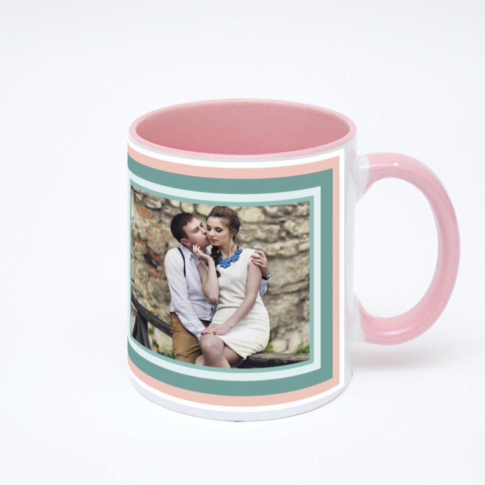 Розовая кружка с фотопечатью