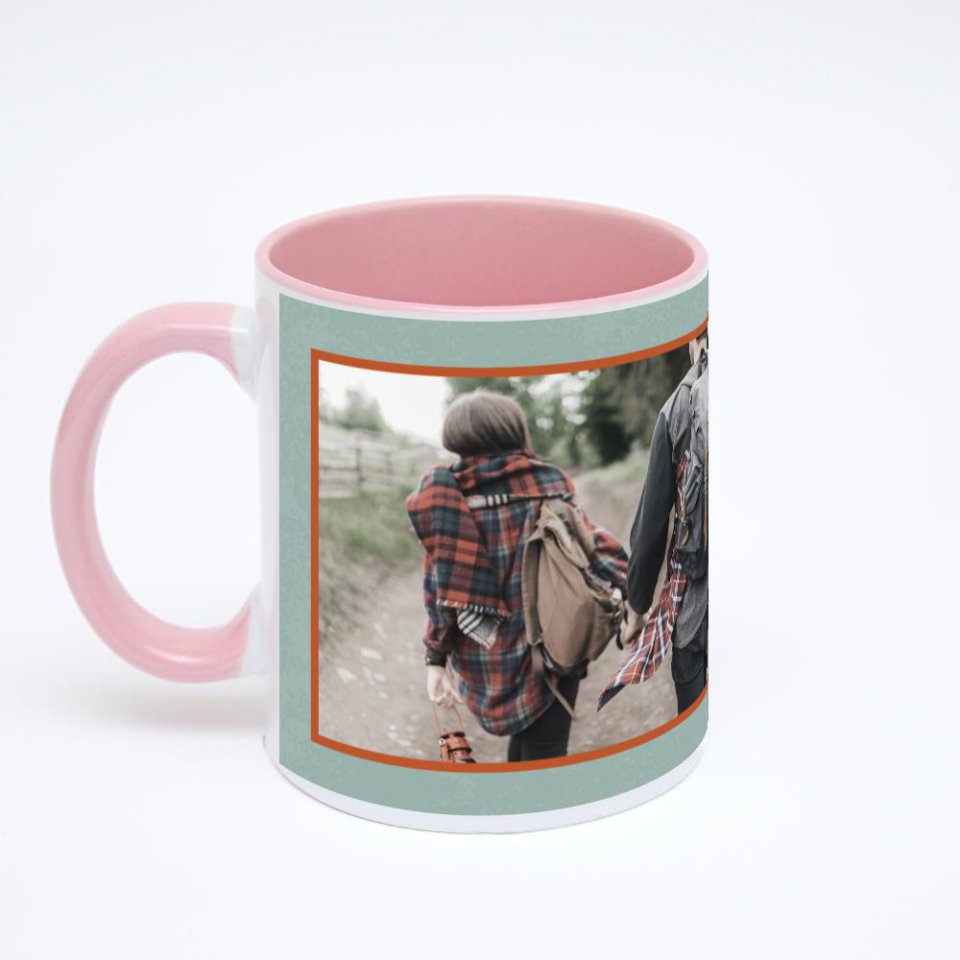 Розовая кружка с фотопечатью