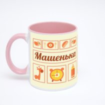 Розовая кружка с фотопечатью