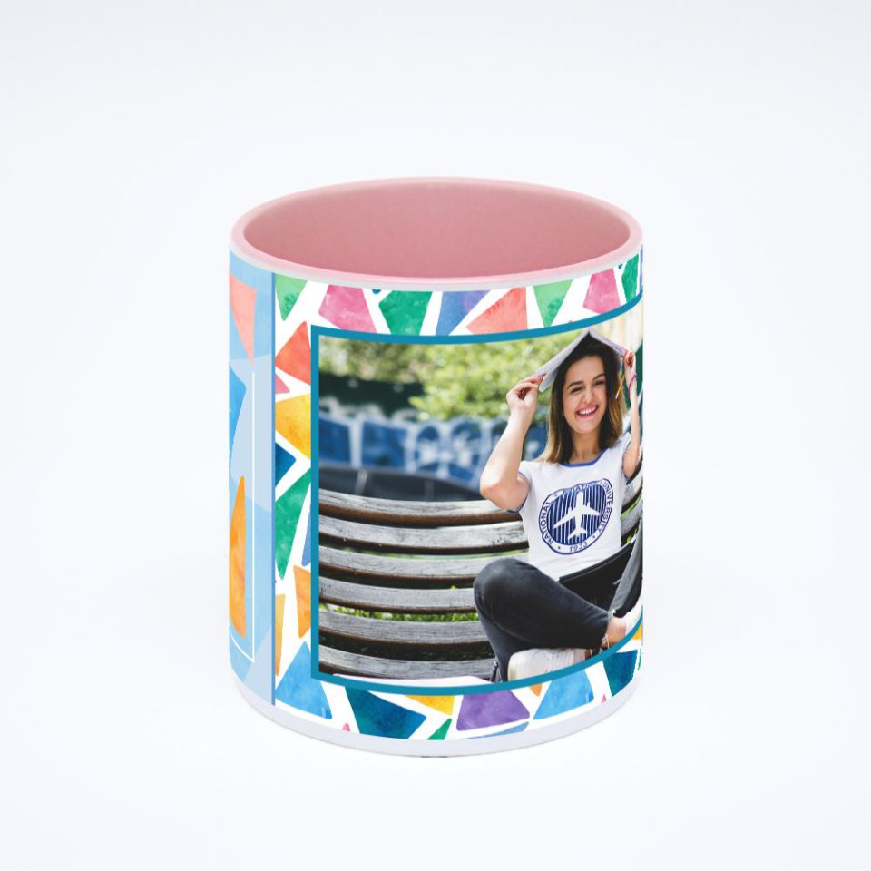Розовая кружка с фотопечатью