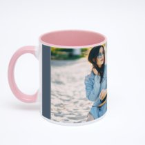 Розовая кружка с фотопечатью
