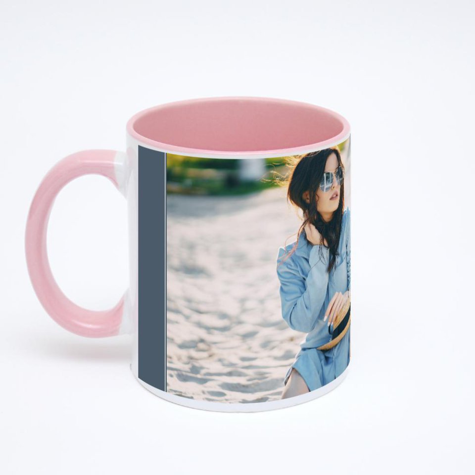 Розовая кружка с фотопечатью
