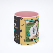 Розовая кружка с фотопечатью