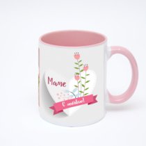 Розовая кружка с фотопечатью