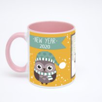 Розовая кружка с фотопечатью