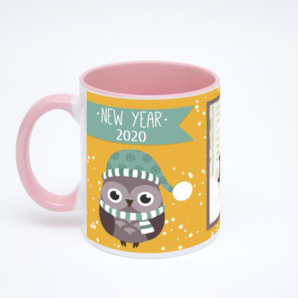 Розовая кружка с фотопечатью