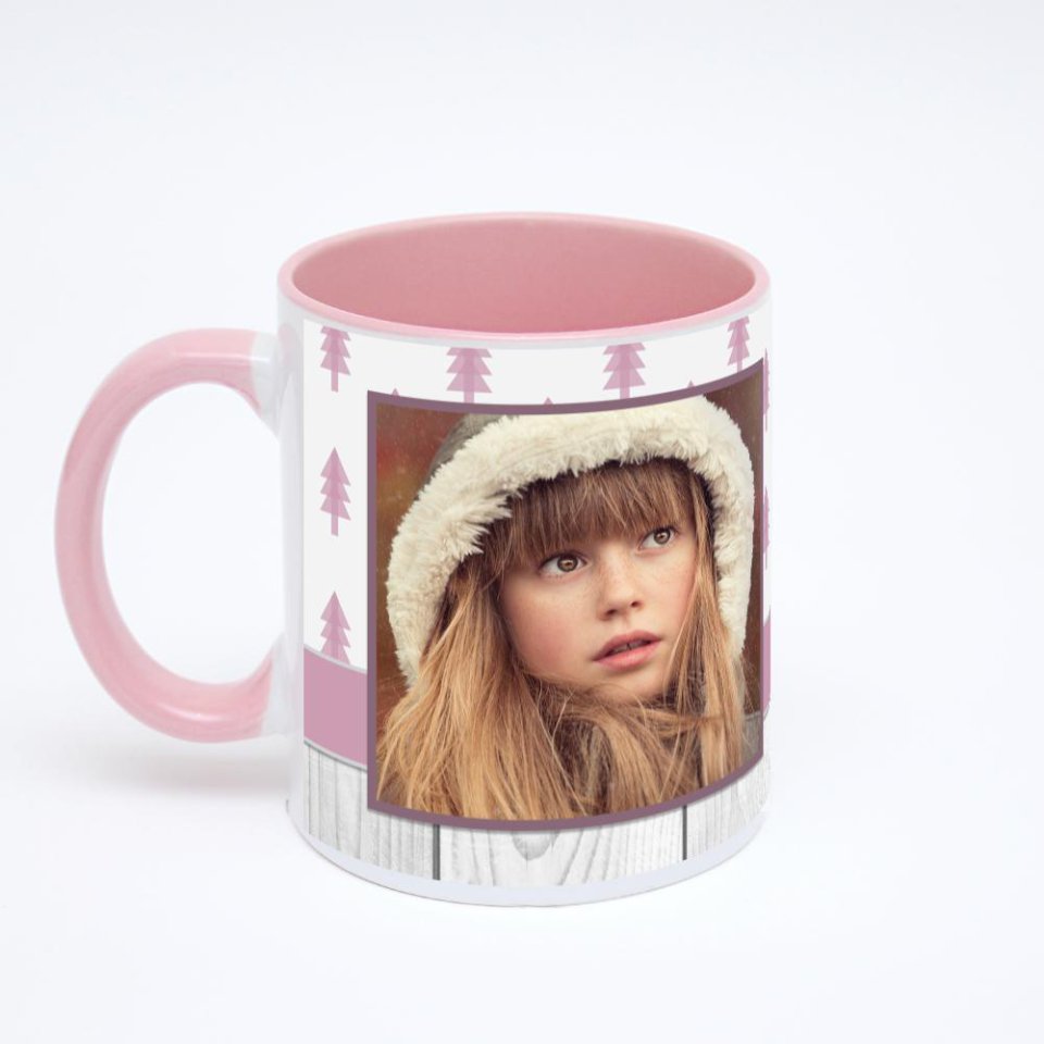 Розовая кружка с фотопечатью