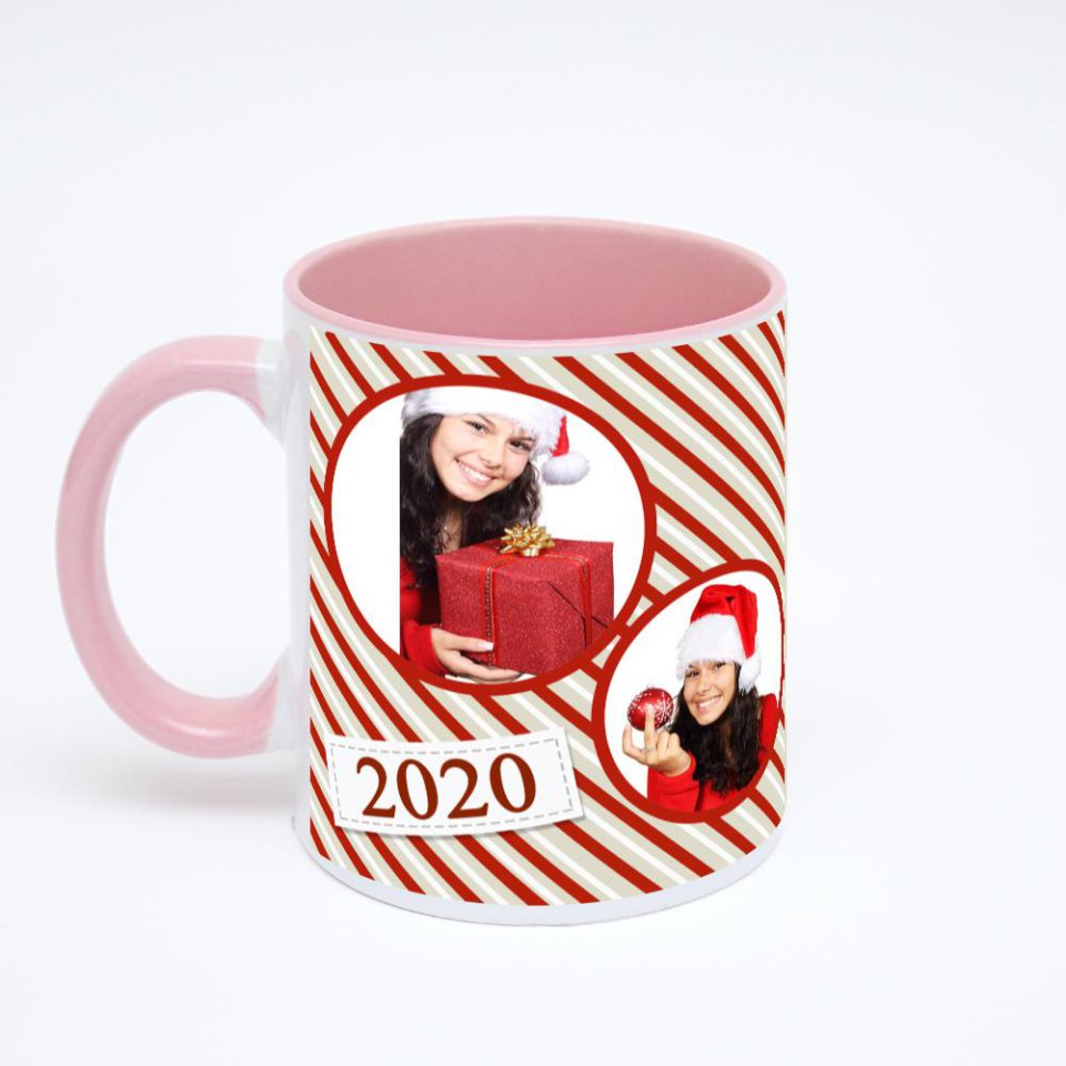 Розовая кружка с фотопечатью