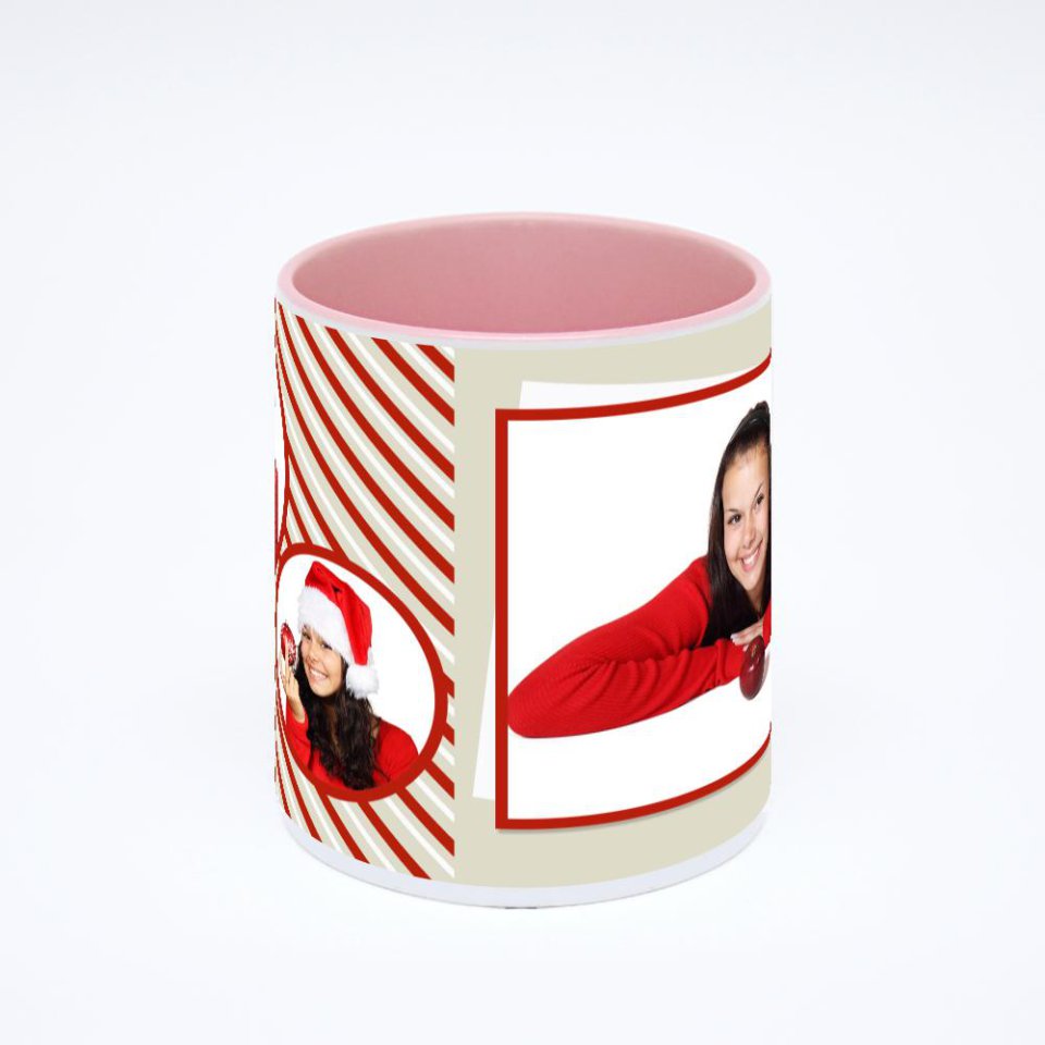 Розовая кружка с фотопечатью