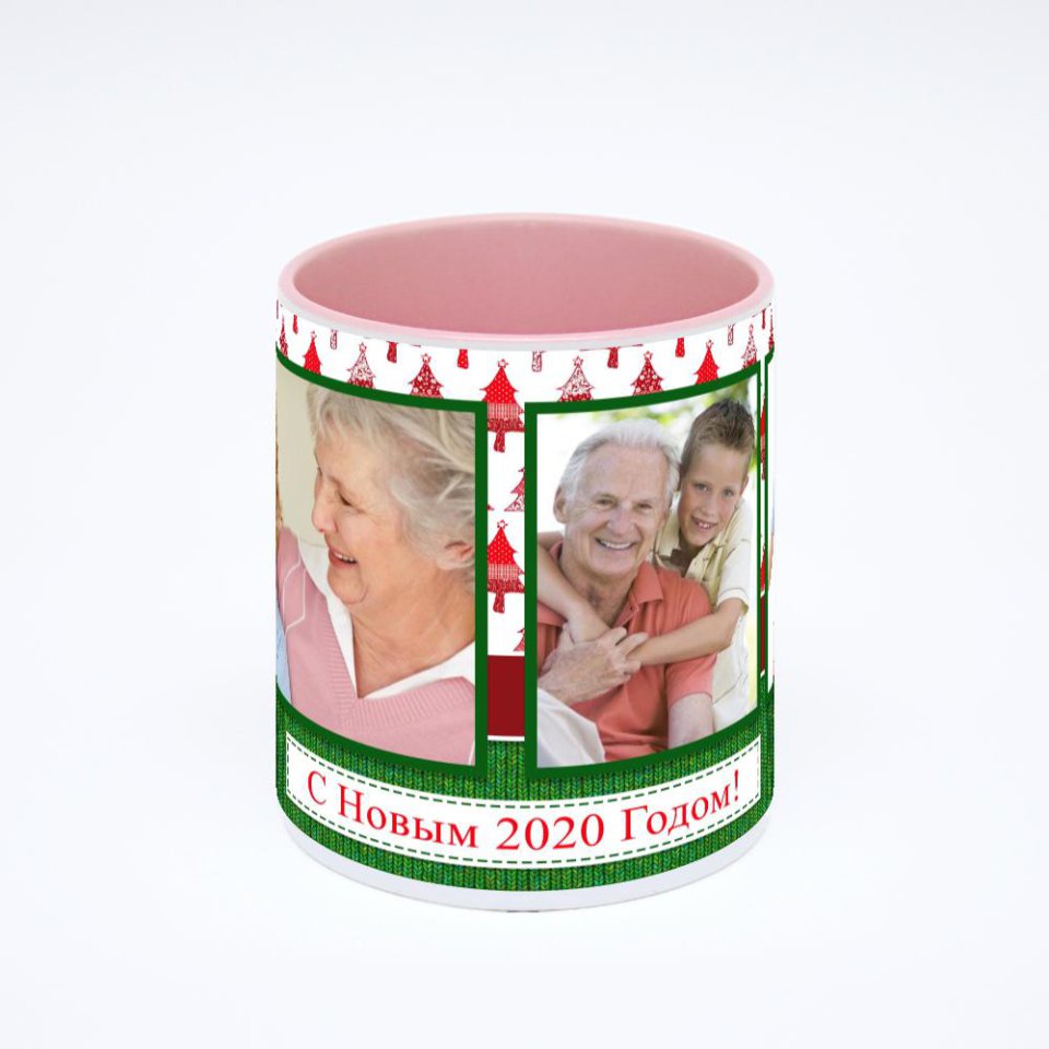 Розовая кружка с фотопечатью