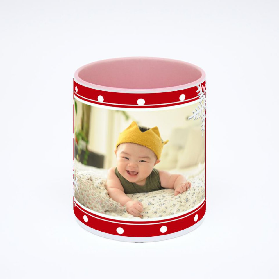 Розовая кружка с фотопечатью