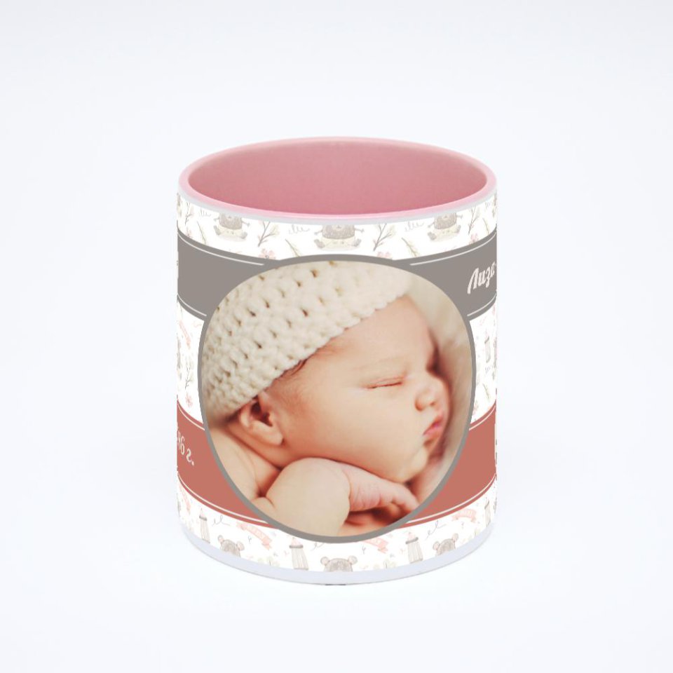 Розовая кружка с фотопечатью