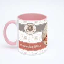 Розовая кружка с фотопечатью