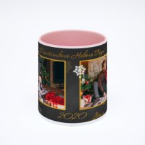 Розовая кружка с фотопечатью