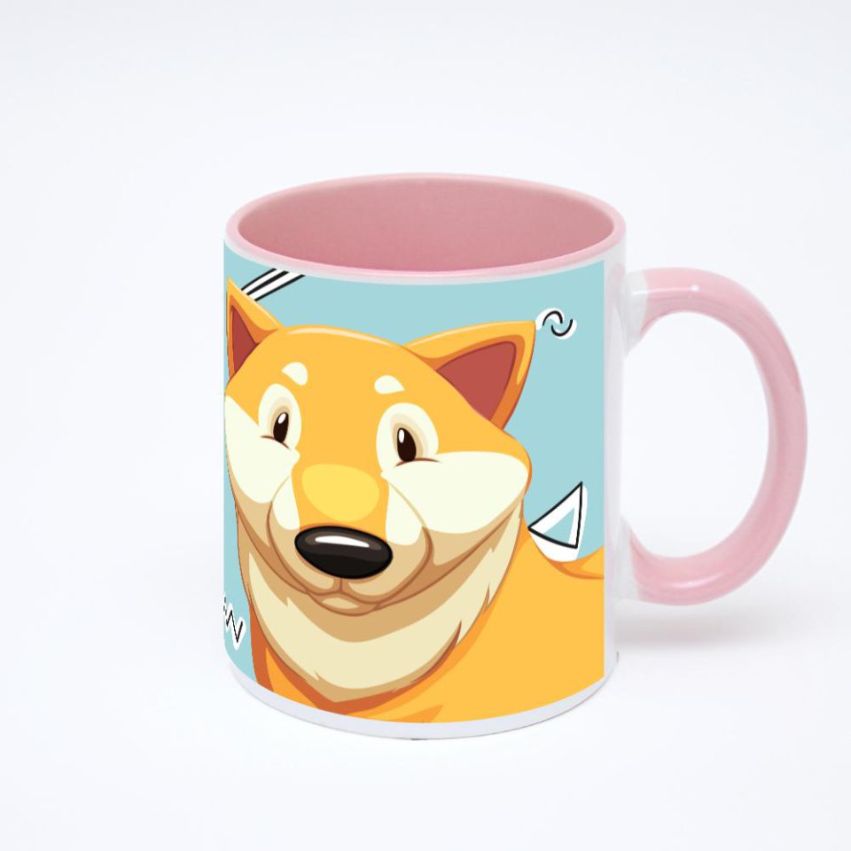 Розовая кружка с фотопечатью