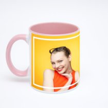 Розовая кружка с фотопечатью