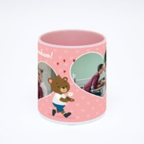 Розовая кружка с фотопечатью
