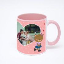 Розовая кружка с фотопечатью