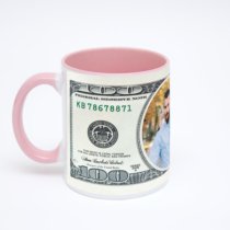 Розовая кружка с фотопечатью