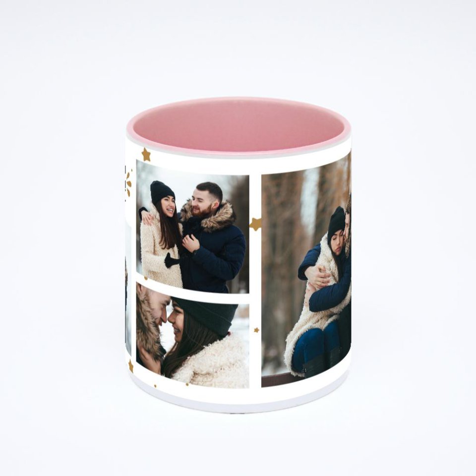 Розовая кружка с фотопечатью