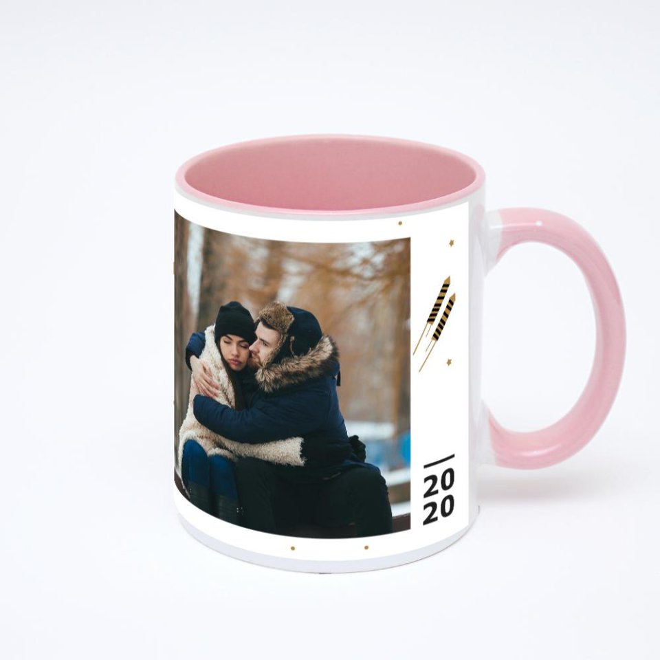 Розовая кружка с фотопечатью